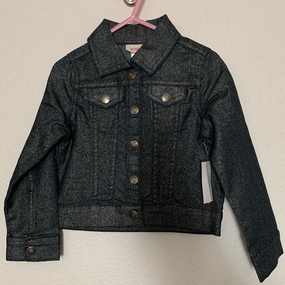 🛍Toddler Girl Sparkly Denim Jacket Blue
